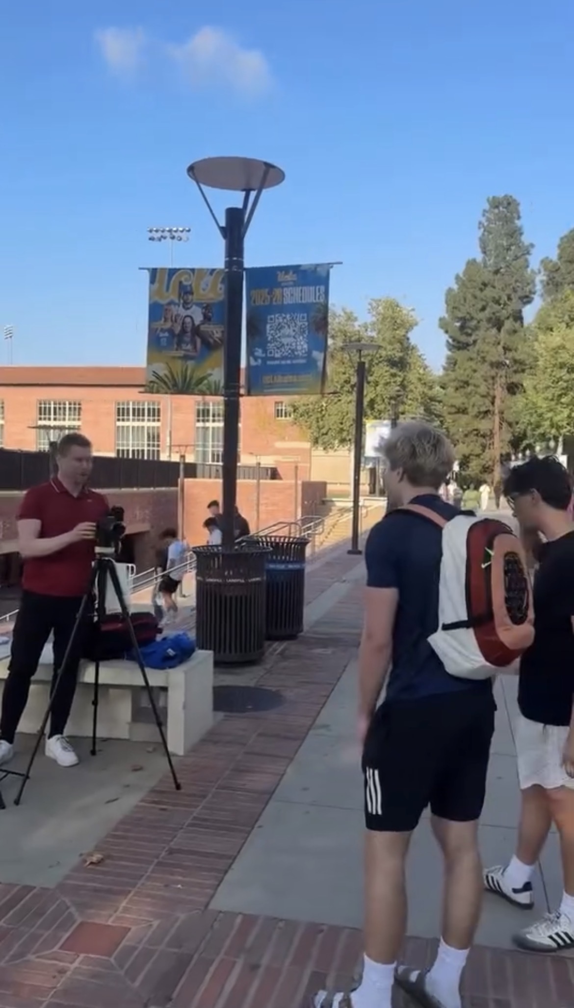 Students lining up at UCLA to be interviewed