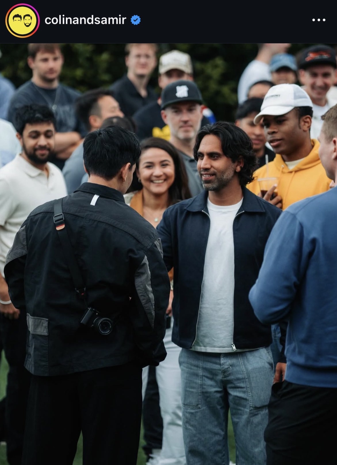 Samir with attendees at Coffee with Creators