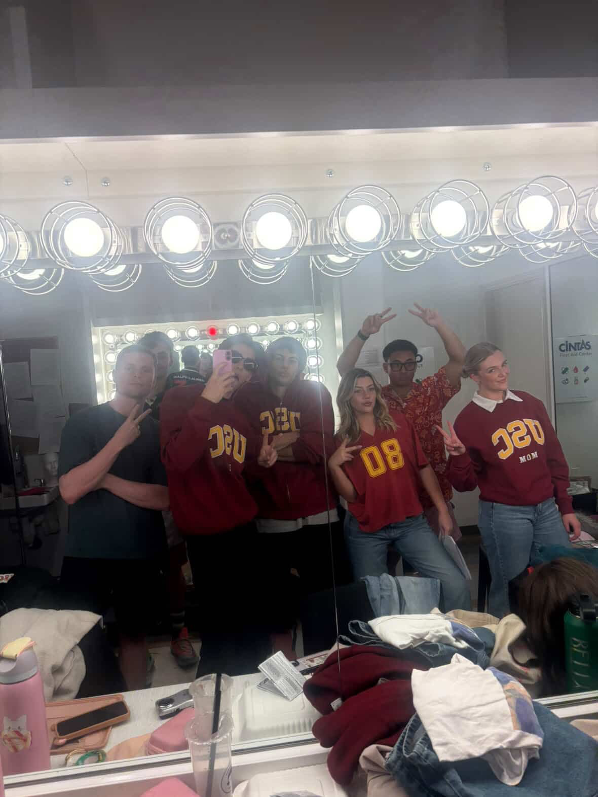 Sketch Comedy class — another shot from after the final performance, Fall 2025